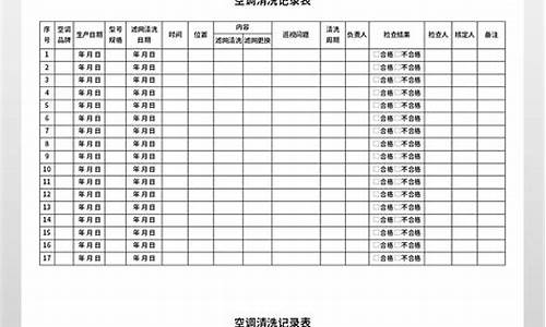 空调清洗保养记录范本_空调清洗保养记录范